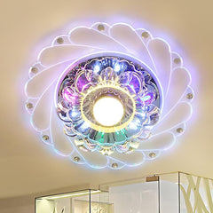 Glass and Crystal LED Ceiling Lamp - lampsstore